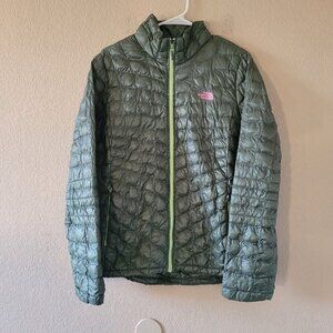 The North Face Thermoball Green Jacket Womens XLarge Quilted Puffer Lightweight